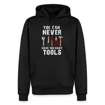 Craftsman tool: amélioration de l'habitat - Sweat à capuche Premium bio Homme - noir - Devant - Nico (187cm)