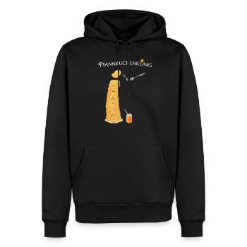 Crêpes, pancake king, hobby cook, cooking - Sweat à capuche Premium bio Homme - noir - Devant - Nico (187cm)