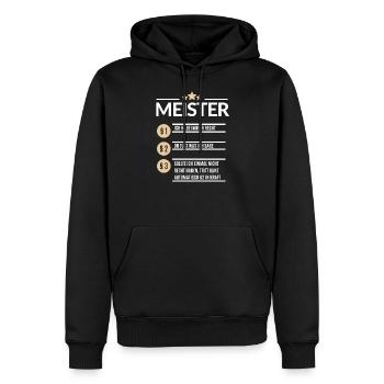 Meister Ich hab immer Recht Handwerker Geschenk - Männer Premium Bio Hoodie - Schwarz - Vorne - Nico (187cm)