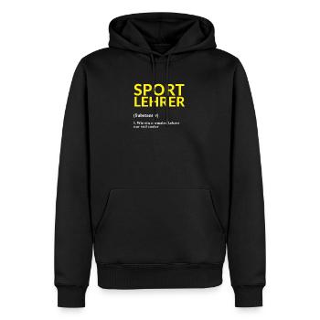 Sportlehrer Sport Lehrer Spruch Schule Geschenk - Männer Premium Bio Hoodie - Schwarz - Vorne - Nico (187cm)