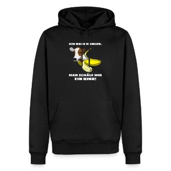 Ich habe Hunger Man schäle mir ein Rind Fleisch - Männer Premium Bio Hoodie - Schwarz - Vorne - Nico (187cm)