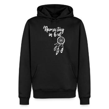 Namaste Namastay Bett Faul Schlafen Müde Sonntag - Männer Premium Bio Hoodie - Schwarz - Vorne - Nico (187cm)