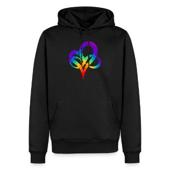 Regenbogen Herz - Männer Premium Bio Hoodie - Schwarz - Vorne - Nico (187cm)
