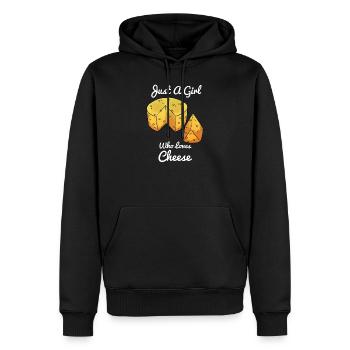 Juste une fille qui aime le fromage fromage fille - Sweat à capuche Premium bio Homme - noir - Devant - Nico (187cm)