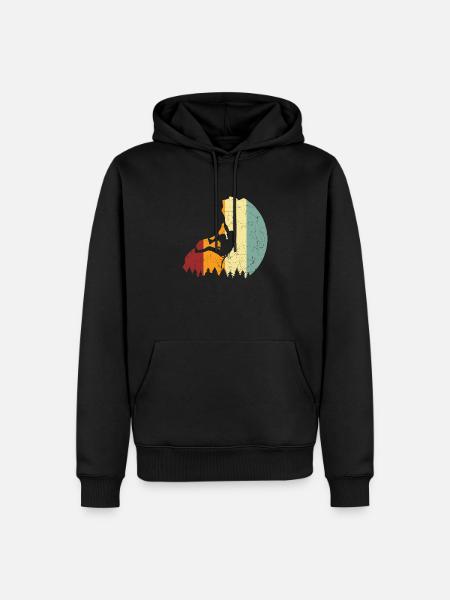 Climber gift mountaineer retro boulder - Men’s Premium Organic Hoodie - black