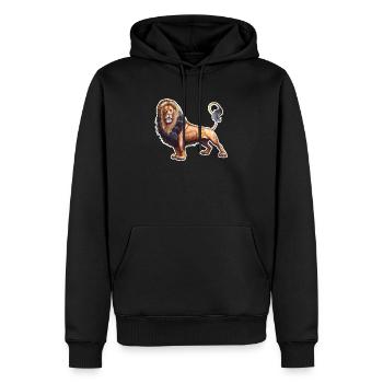 Löwe T-shirt. Tiermotiv. - Männer Premium Bio Hoodie - Schwarz - Vorne - Nico (187cm)