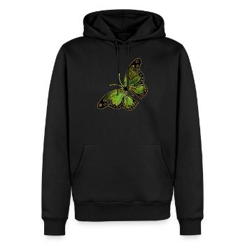 papillon - Sweat à capuche Premium bio Homme - noir - Devant - Nico (187cm)