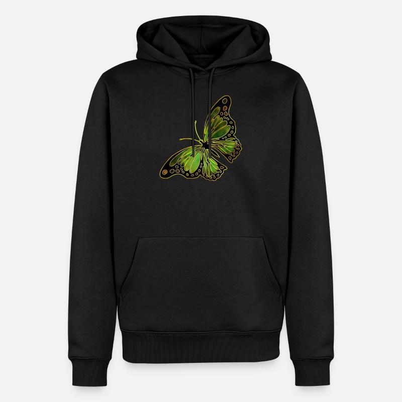 papillon - Sweat à capuche Premium bio Homme - noir