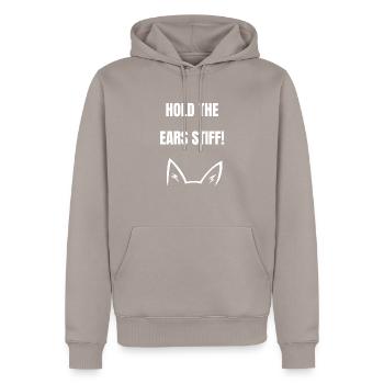 Hold the ears Stiff Mutmacher Katze Hund - Männer Premium Bio Hoodie - Taupe - Vorne - Nico (187cm)