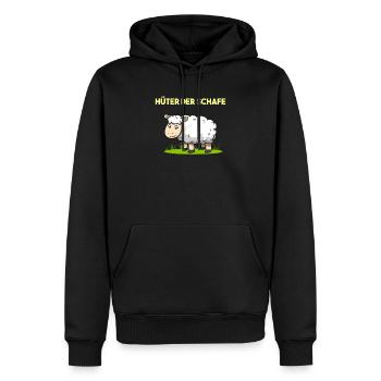 Hüter der Schafe Landwirt Schäfer Schaf - Männer Premium Bio Hoodie - Schwarz - Vorne - Nico (187cm)