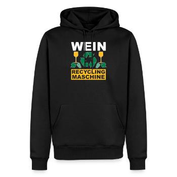 Wein - Männer Premium Bio Hoodie - Schwarz - Vorne - Nico (187cm)