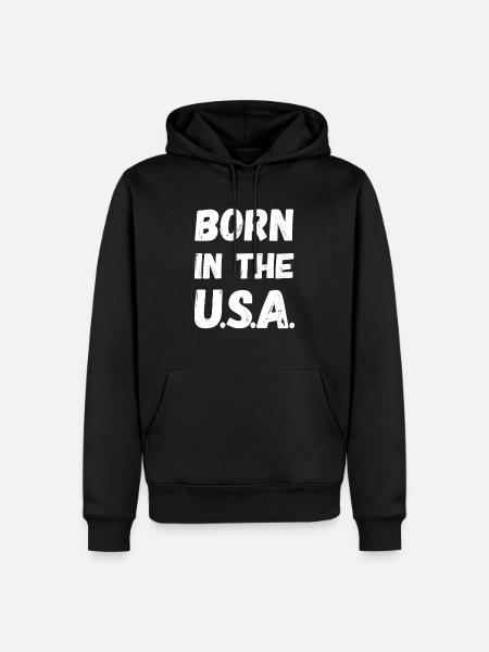 BORN IN THE USA - Men’s Premium Organic Hoodie - black