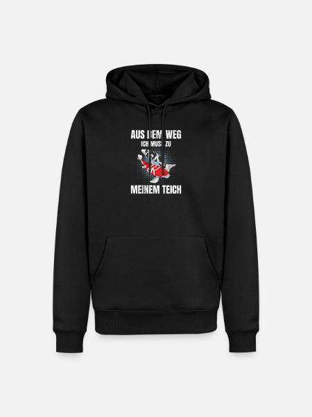 Aus dem Weg ich muss zu meinem Teich Koi Karpfen - Männer Premium Bio Hoodie - Schwarz