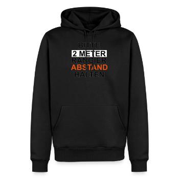 Bitte 2 Meter Rangierabstand halten Corona abstand - Männer Premium Bio Hoodie - Schwarz - Vorne - Nico (187cm)