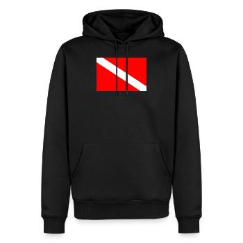Drapeau de plongée - Sweat à capuche Premium bio Homme - noir - Devant - Nico (187cm)