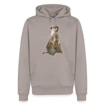 Erdmännchen - Männer Premium Bio Hoodie - Taupe - Vorne - Nico (187cm)