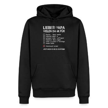 Papa vielen Dank für alles Vatertag Kinder Vater - Männer Premium Bio Hoodie - Schwarz - Vorne - Nico (187cm)