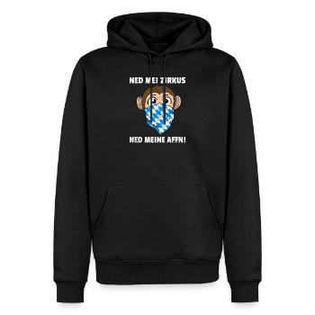 Ned Mei Zirkus Ned Meine Affn Bayrisch Vintage - Männer Premium Bio Hoodie - Schwarz - Vorne - Nico (187cm)