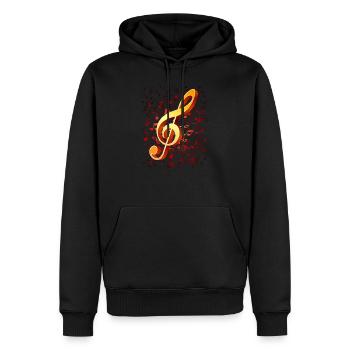 Musicien de musique Clef Treble Clef - Sweat à capuche Premium bio Homme - noir - Devant - Nico (187cm)