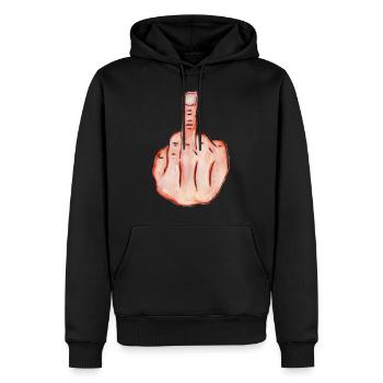 middle finger - Men’s Premium Organic Hoodie - black - Front - Nico (187cm)