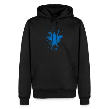 Éclaboussure de peinture bleue - Sweat à capuche Premium bio Homme - noir - Devant - Nico (187cm)