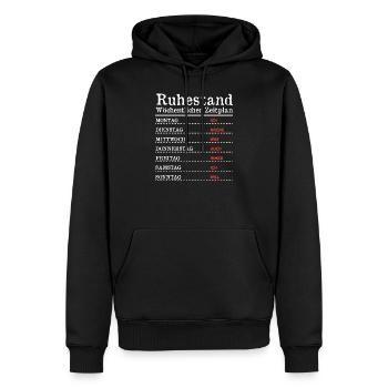 Ruhestand Zeitplan Rentner Rentnerin Rente Pension - Männer Premium Bio Hoodie - Schwarz - Vorne - Nico (187cm)