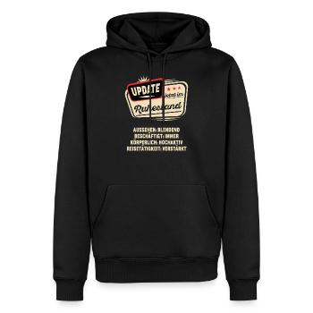 Update im Ruhestand Rentner Rente Pension Geschenk - Männer Premium Bio Hoodie - Schwarz - Vorne - Nico (187cm)