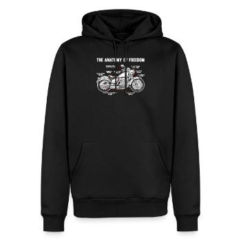 Anatomie der Freiheit Motorradfahrer Motorradfahre - Männer Premium Bio Hoodie - Schwarz - Vorne - Nico (187cm)