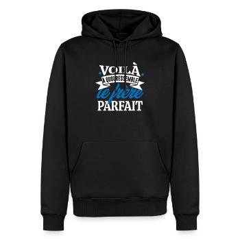 Voila a quoi ressemble le frère parfait cadeau - Sweat à capuche Premium bio Homme - noir - Devant - Nico (187cm)