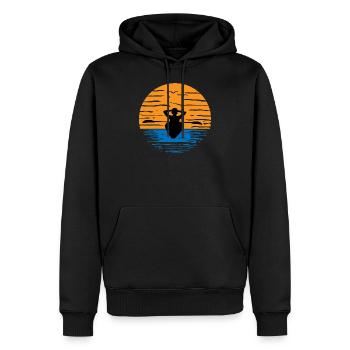 Kayak kayak kayakiste au coucher du soleil 1 - Sweat à capuche Premium bio Homme - noir - Devant - Nico (187cm)