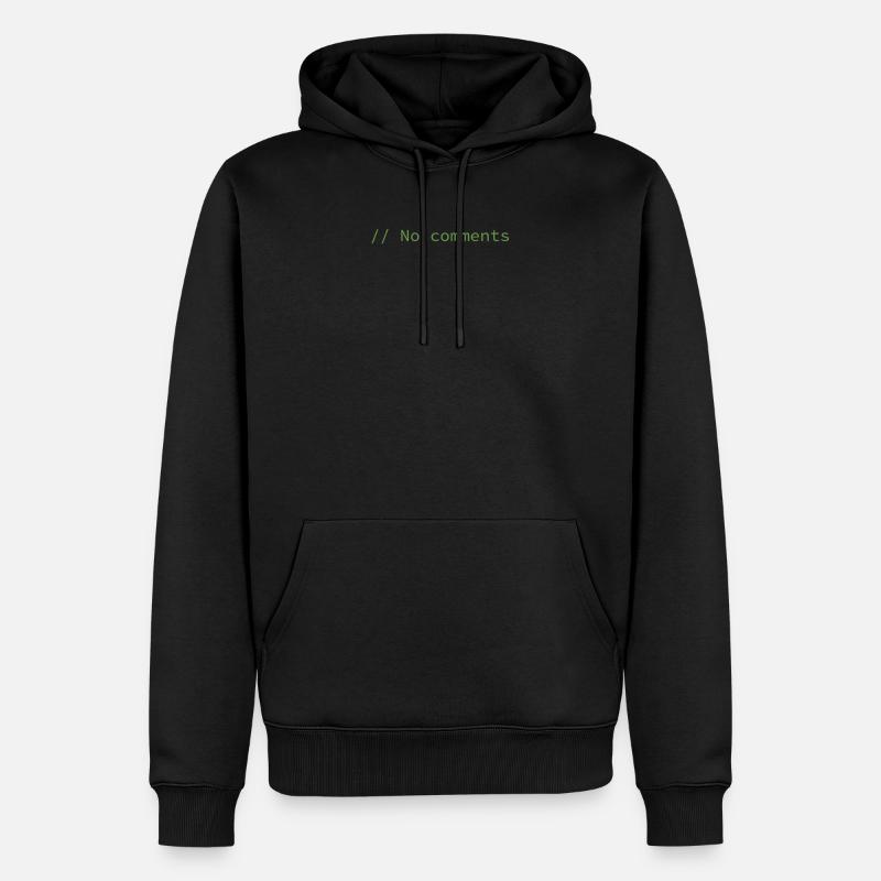 no Comments - Männer Premium Bio Hoodie - Schwarz