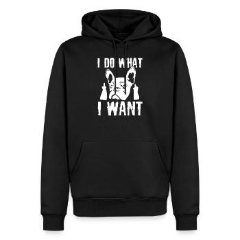 I do what I want French Bulldog Fra - Men’s Premium Organic Hoodie - black - Front - Nico (187cm)