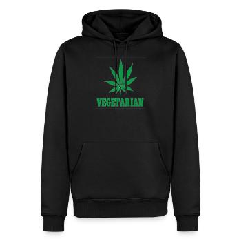 Vegetarian flowers - Sweat à capuche Premium bio Homme - noir - Devant - Nico (187cm)