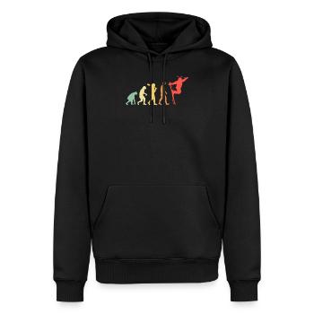 Skier Evolution Mountains Ski Sports Skier Skiing - Men’s Premium Organic Hoodie - black - Front - Nico (187cm)
