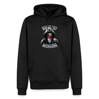Holland Ultras Fußballfan Biker Geschenk - Männer Premium Bio Hoodie - Schwarz - Vorne - Nico (187cm)