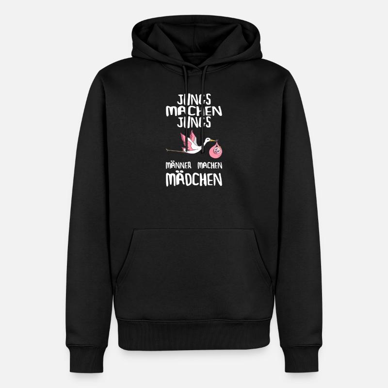 Jungs machen Jungs Männer machen Mädchen Werdender - Männer Premium Bio Hoodie - Schwarz