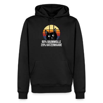Katzenhaare Schwarze Katze Liebhaber Retro Lustig - Männer Premium Bio Hoodie - Schwarz - Vorne - Nico (187cm)