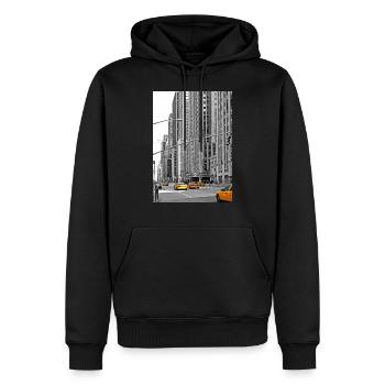 NYC Yellow Cabs Radio City - Männer Premium Bio Hoodie - Schwarz - Vorne - Nico (187cm)
