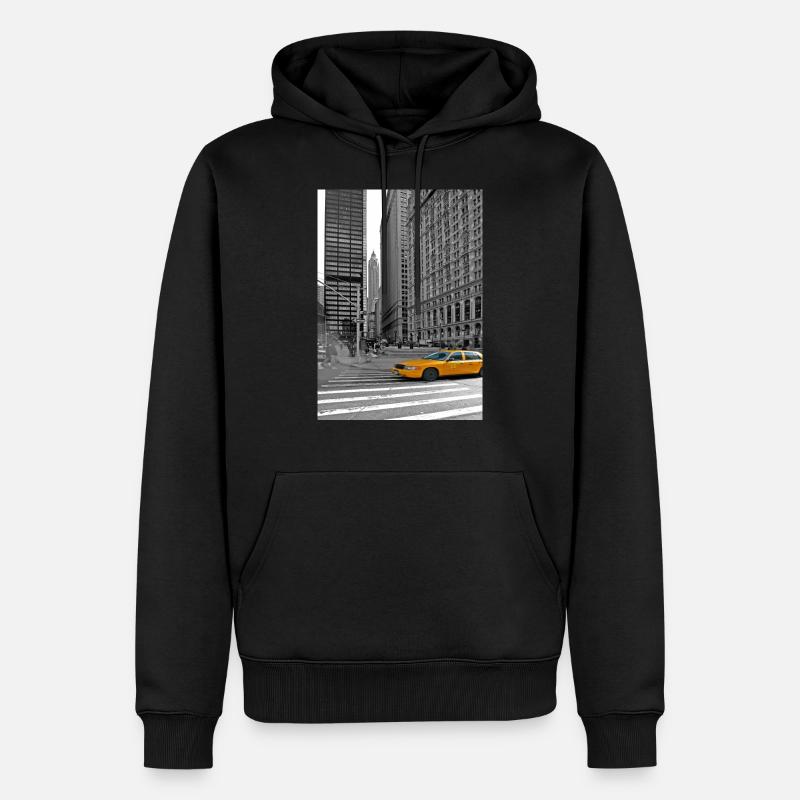NYC Yellow Cabs Trinity Place - Sweat à capuche Premium bio Homme - noir