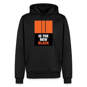 RED-YELLOW est le nouveau NOIR - Sweat à capuche Premium bio Homme - noir - Devant - Nico (187cm)