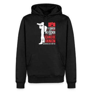 Fotograf Ich Schiesse auf Menschen Spruch Fotograf - Männer Premium Bio Hoodie - Schwarz - Vorne - Nico (187cm)