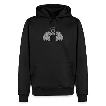 Elefanten Liebe leidenschaftlich lustig herzlich - Männer Premium Bio Hoodie - Schwarz - Vorne - Nico (187cm)