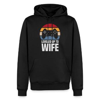Leveled Up To Wife Hochzeit Heirat Gaming Gamer - Männer Premium Bio Hoodie - Schwarz - Vorne - Nico (187cm)