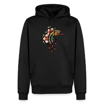 Tatouage traditionnel de serpent - Sweat à capuche Premium bio Homme - noir - Devant - Nico (187cm)