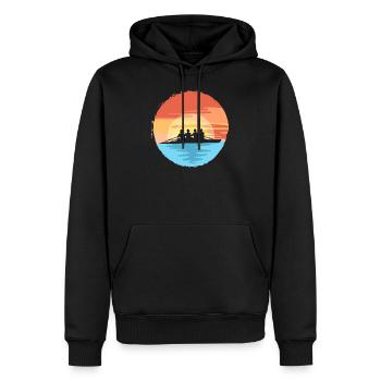 Cool Rowing Retro Sunset Rowers Paddleboard Canoë - Sweat à capuche Premium bio Homme - noir - Devant - Nico (187cm)