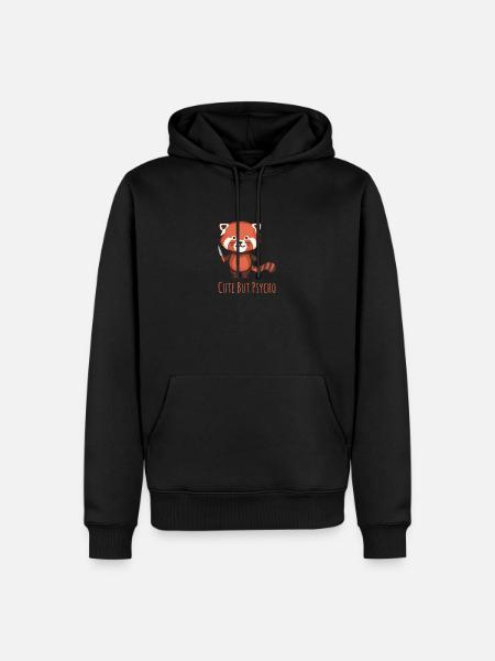Sød, men psykopat - Rød Panda med kniv - Herre Premium økologisk hoodie - sort