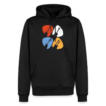 Guitares pick cadeau pour un guitariste - Sweat à capuche Premium bio Homme - noir - Devant - Nico (187cm)