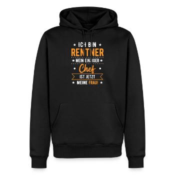 Opa Ich Bin Rentner Mein Einziger Chef Meine Frau - Männer Premium Bio Hoodie - Schwarz - Vorne - Nico (187cm)