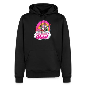 Death Metal Unicorn Gift for a Metal Music - Men’s Premium Organic Hoodie - black - Front - Nico (187cm)