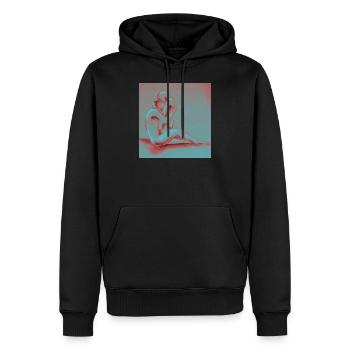 Étreinte - Sweat à capuche Premium bio Homme - noir - Devant - Nico (187cm)